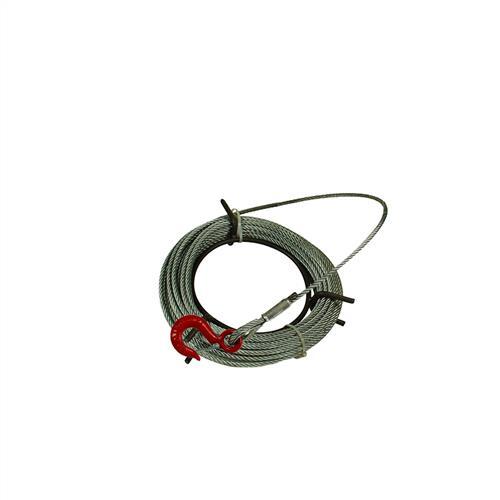Cable for Winch Aluminium/Steel 1600kg, 6 x 25 G2070 11.3mm x 20m W/ Hook