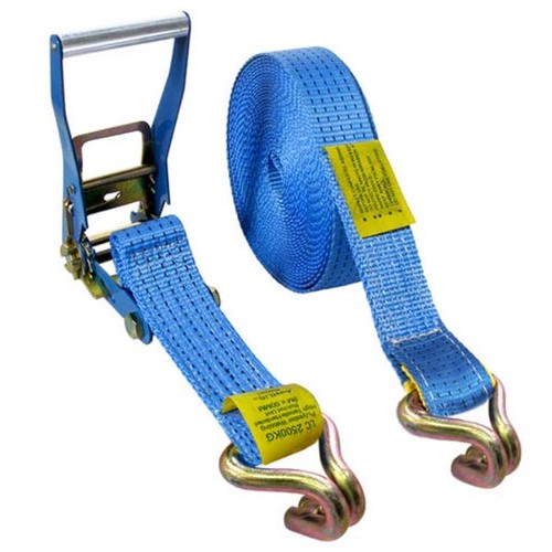 Austlift Ratchet Tie Down Double J Hook 50mm x 9m x 2500kg (2.5Tonne) LC