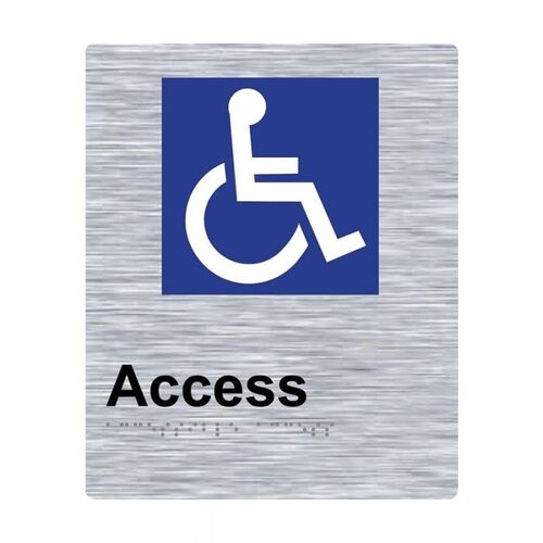 Brady Braille Sign - Access 220 x 180mm Stainless Steel