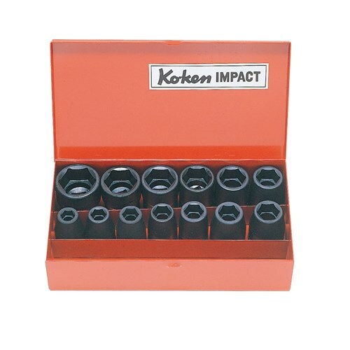Ko-Ken 3/8 to 1-1/8"AF Impact Socket Set 1/2" Drive, 12 Pieces - KO14241A