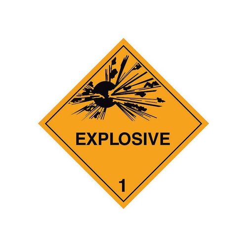 Brady Dangerous Goods Label - Explosive 1 250 x 250mm Self Adhesive Vinyl