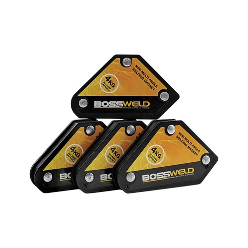 Bossweld Multi Angle Mini Welding Magnet 4kg - Box of 8 (2 Packs of 4)