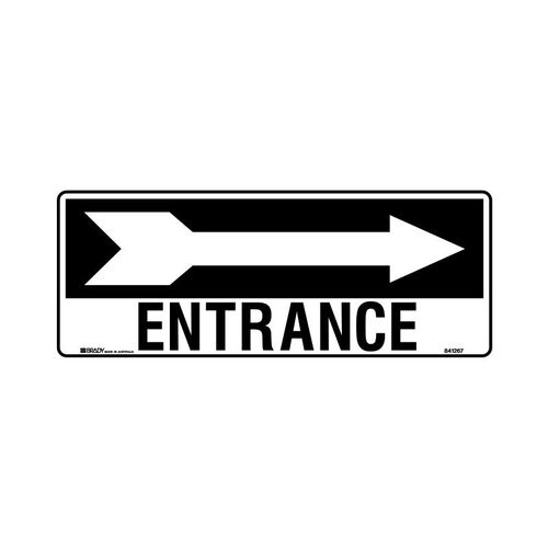 Brady Directional Sign - Entrance Arrow Right 180 x 450mm Metal