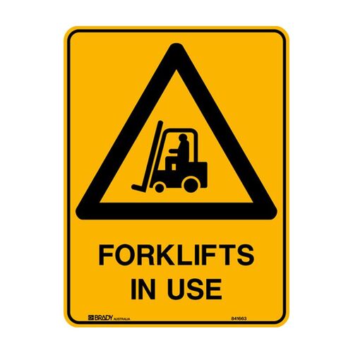 Brady Mining Site Sign - Forklifts In Use 600 x 450mm C1 REF(M)