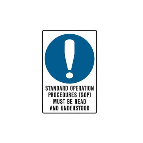 Brady Mining Site Sign - Standard Operation Procedures (SOP) Must Be Read And Understood 600 x 450mm C1 REF(P)