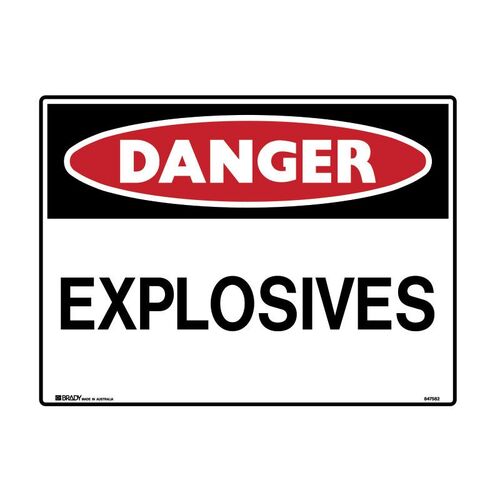 Brady Sign - Danger Explosives 600 x 900mm C2 REF(P)