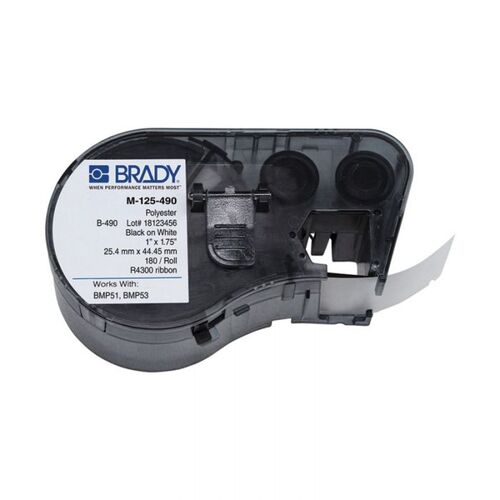 Brady M-125-490 Polyester Cryogenic Laboratory Label Black on White 25.4 x 44.45mm