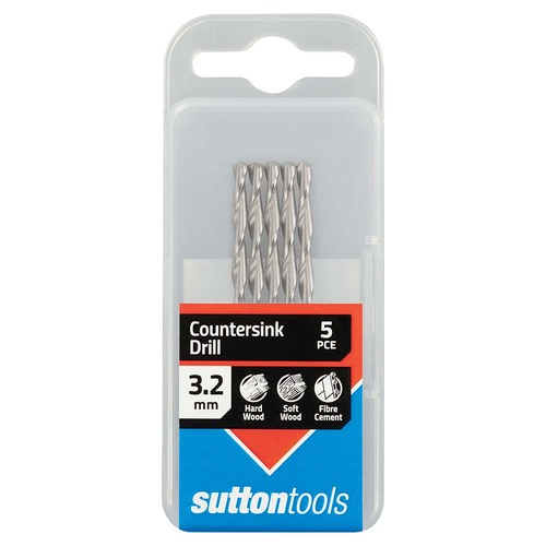 Sutton Tools Decking Countersink Replacement Dril 3.2mm x 8G - 5/Pack