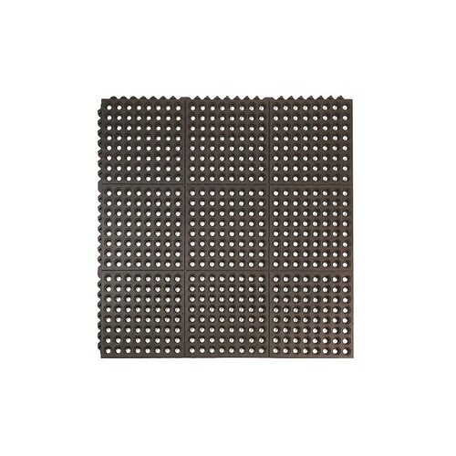 24/Seven Interlocking Natural Rubber Mat Holes - 900 x 900mm Black