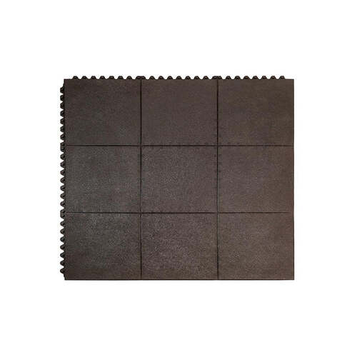 24/Seven Interlocking Nitrile Rubber Mat Solid - 900 x 900mm Black