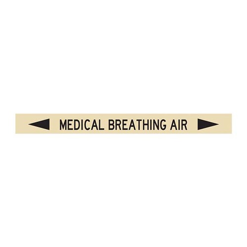 Brady Pipe Marker Medical Breathing Air 100 x 500mm - 10/Pack