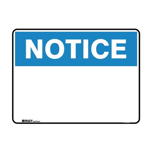 Brady Blank Safety Sign - Notice 600 x 450mm Metal