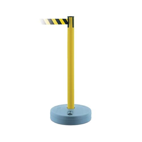 Tensabarrier Outdoor Stanchion System - Yellow Post Black/Yellow Webbing