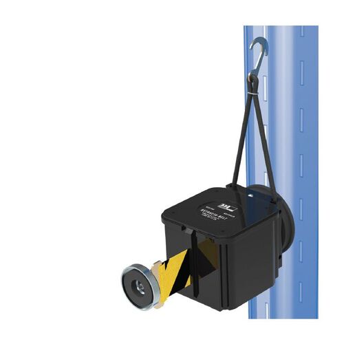 Brady Magnetic Mount Retractable Barrier - Black/Yellow Webbing