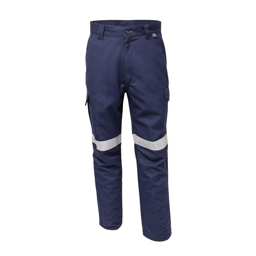 Boomerang Mens FR Cargo Pants With Reflective Tape Navy 79 Long