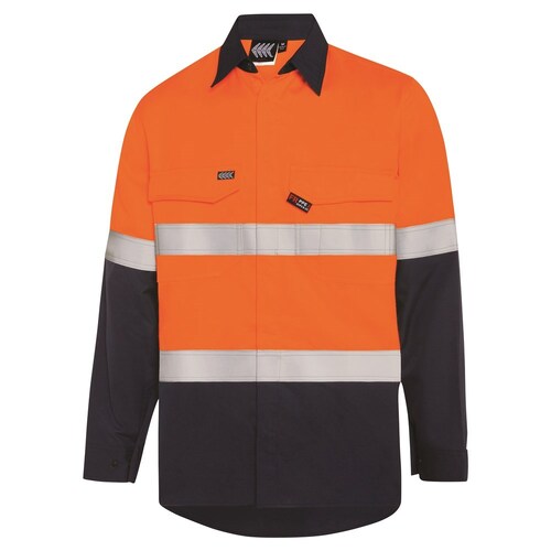 Boomerang Mens Vented Fire Resistant Shirt PPE2 Orange/Navy Small