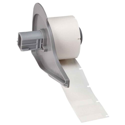 Brady Self-Laminating Vinyl Wrap Around Wire & Cable Label - 25.40 x 25.40mm, Clear/White