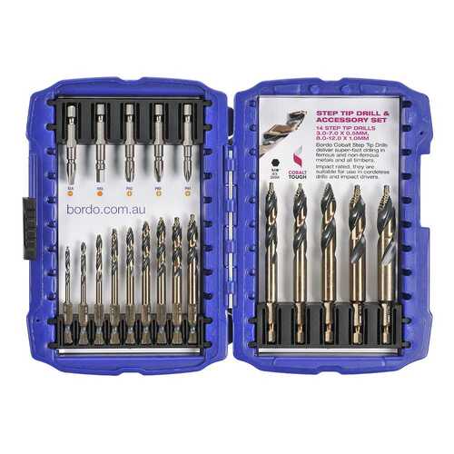 Bordo 2012-S1 Cobalt Step Tip Drill And Accessory Set