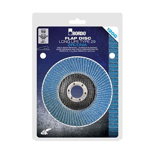 Bordo Flap Disc Zirconia 100mm x 40 Grit (Clam Shell)