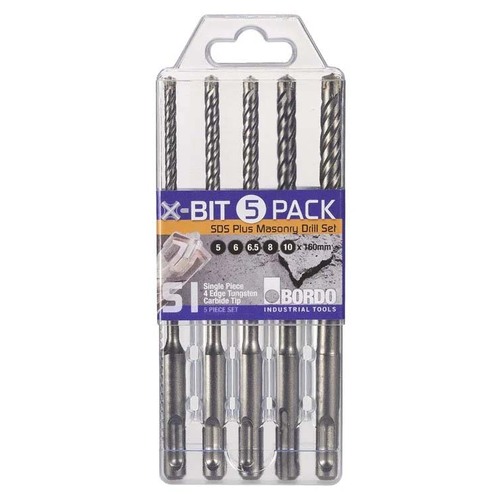 Bordo 5 - 10mm SDS Plus X-Bit Masonry Drill Set, 5 Pieces