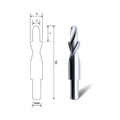 Bordo 6 x 3.4mm 180 Degree Counterbore Drill For M3 Screw - 3871-3.0