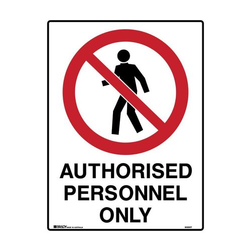 Brady Mining Site Sign - Authorised Personnel Only 600 x 450mm C1 Reflective Metal