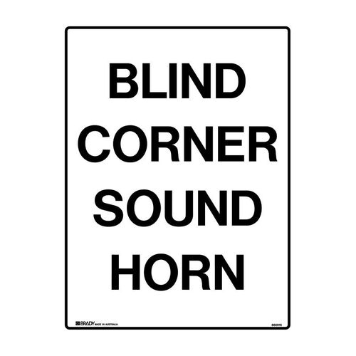 Brady Mandatory Sign - Blind Corner Sound Horn 600 x 450mm Polypropylene