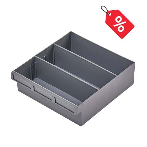 Fischer Spare Parts Tray W/ Removable Divider 300 x 300 x 100mm - Pack of 8