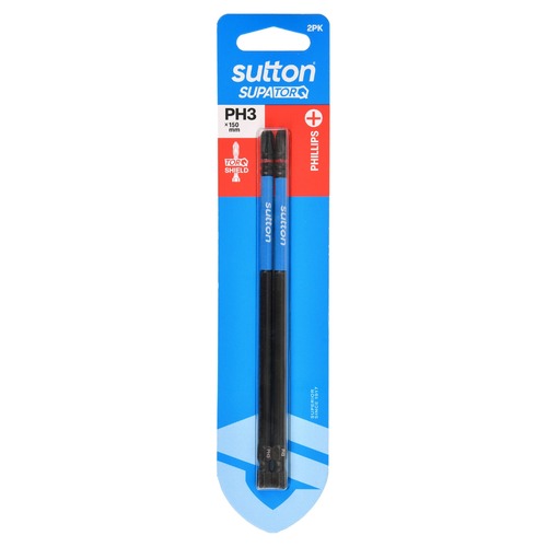 Sutton S200H02G03 PH3 x 150mm Phillips Screwdriver Bit S200 Supatorq (2 Pack)