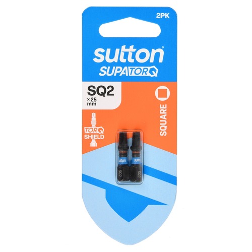 Sutton S204H02A02 SQ2 x 25mm Square/Robertson Screwdriver Bit S204 Supatorq (2 Pack)