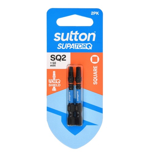 Sutton S204H02B02 SQ2 x 50mm Square/Robertson Screwdriver Bit S204 Supatorq (2 Pack)