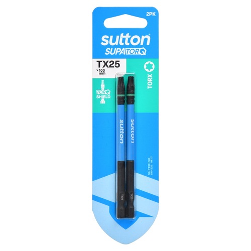 Sutton S212H02E25 TX25 x 100mm Torx Screwdriver Bit S212 Supatorq (2 Pack)