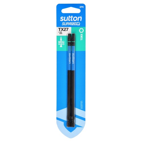 Sutton S212H02G27 TX27 x 150mm Torx Screwdriver Bit S212 Supatorq (2 Pack)