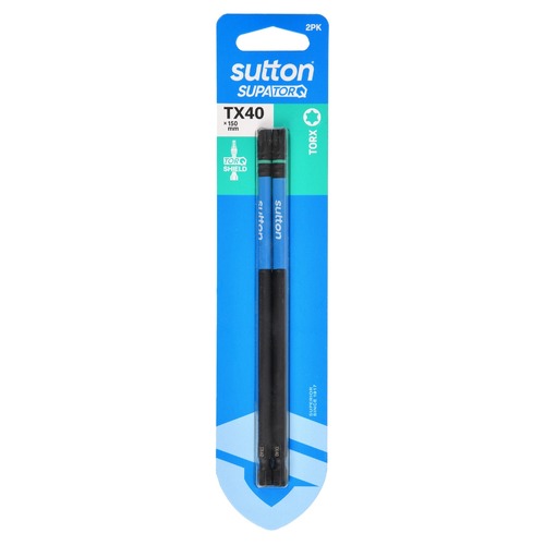 Sutton S212H02G40 TX40 x 150mm Torx Screwdriver Bit S212 Supatorq (2 Pack)