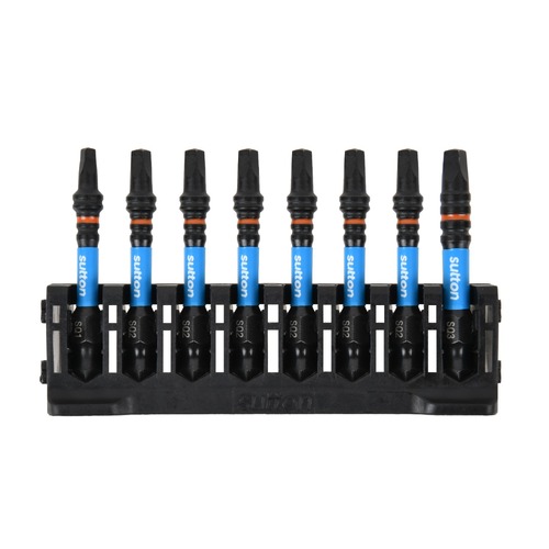 Sutton S204S08B 50mm Stack-In Square Screwdriver Bit Set S204 Supatorq, 8 Pcs