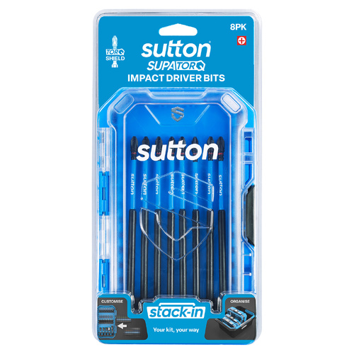 Sutton S200T08G02 PH2 x 150mm Stack-In Phillips Screwdriver Bit S200 Supatorq, 8 Pcs