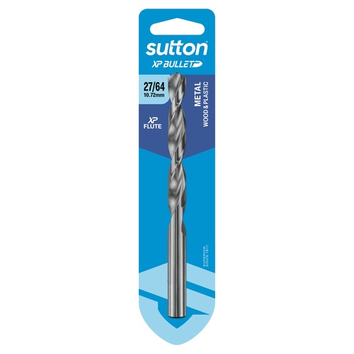 Sutton 27/64" x 142mm HSS Bright XP Bullet Carded Jobber Drill Bit - D220H1072