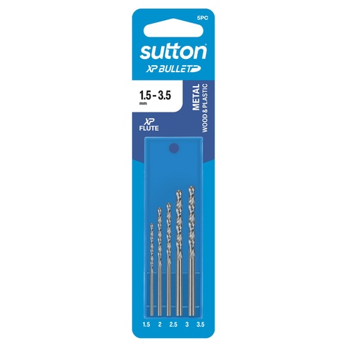 Sutton HSS XP Bullet Jobber D220 Drill Bit Refill Set 1.5 - 3.5mm, 5 Pcs