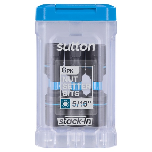 Sutton S230T06BB 5/16" x 50mm Stack-In Magnetic Nutset Bit S230 Supatorq, 6 Pcs