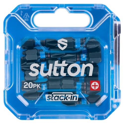 Sutton S200T20A02 PH2 x 25mm Stack-In Phillips Screwdriver Bit S200 Supatorq, 20/Pack