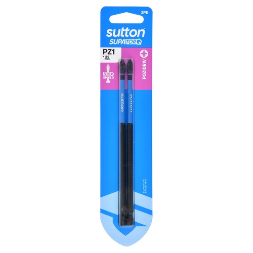 Sutton S202H02G01 PZ1 x 150mm Pozidriv Screwdriver Bit S202 Supatorq - 2/Pack