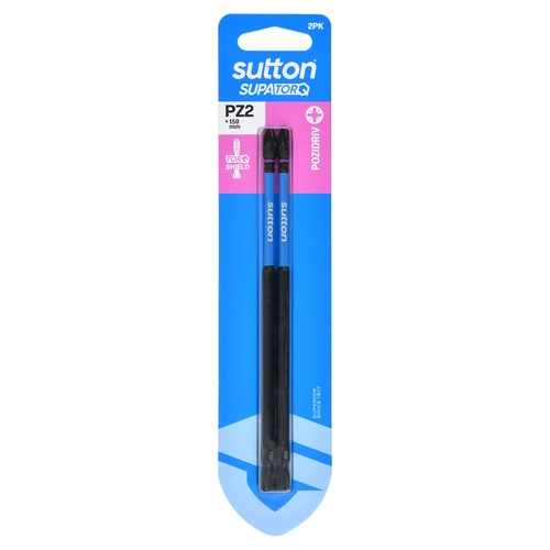 Sutton S202H02G02 PZ2 x 150mm Pozidriv Screwdriver Bit S202 Supatorq - 2/Pack