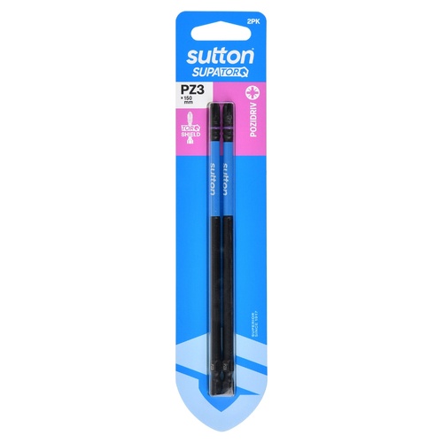 Sutton S202H02G03 PZ3 x 150mm Pozidriv Screwdriver Bit S202 Supatorq - 2/Pack