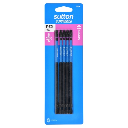 Sutton S202H05G02 PZ2 x 150mm Pozidriv Screwdriver Bit S202 Supatorq - 5/Pack