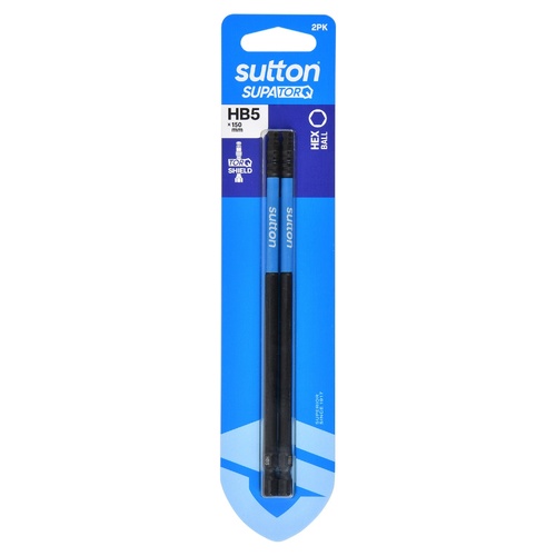 Sutton S210H02G05 HB5 x 150mm Hex Ball Screwdriver Bit S210 Supatorq - 2/Pack