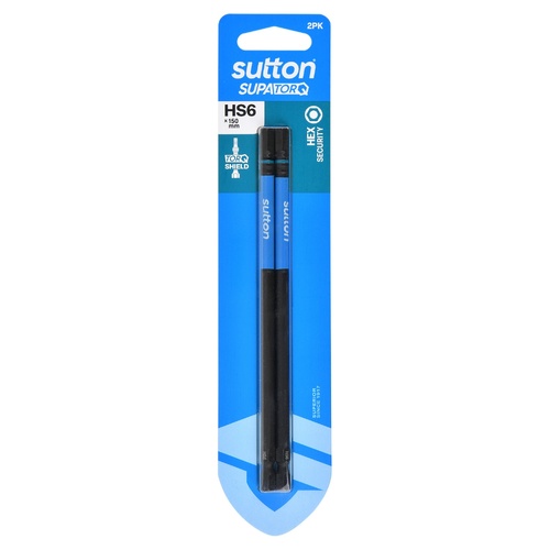 Sutton S208H02G06 HS6 x 150mm Hex-S Screwdriver Bit S208 Supatorq - 2/Pack