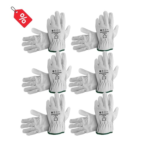 Wulf Cowhide Rigger Gloves Medium, Box of 120 (20 Packs of 6)