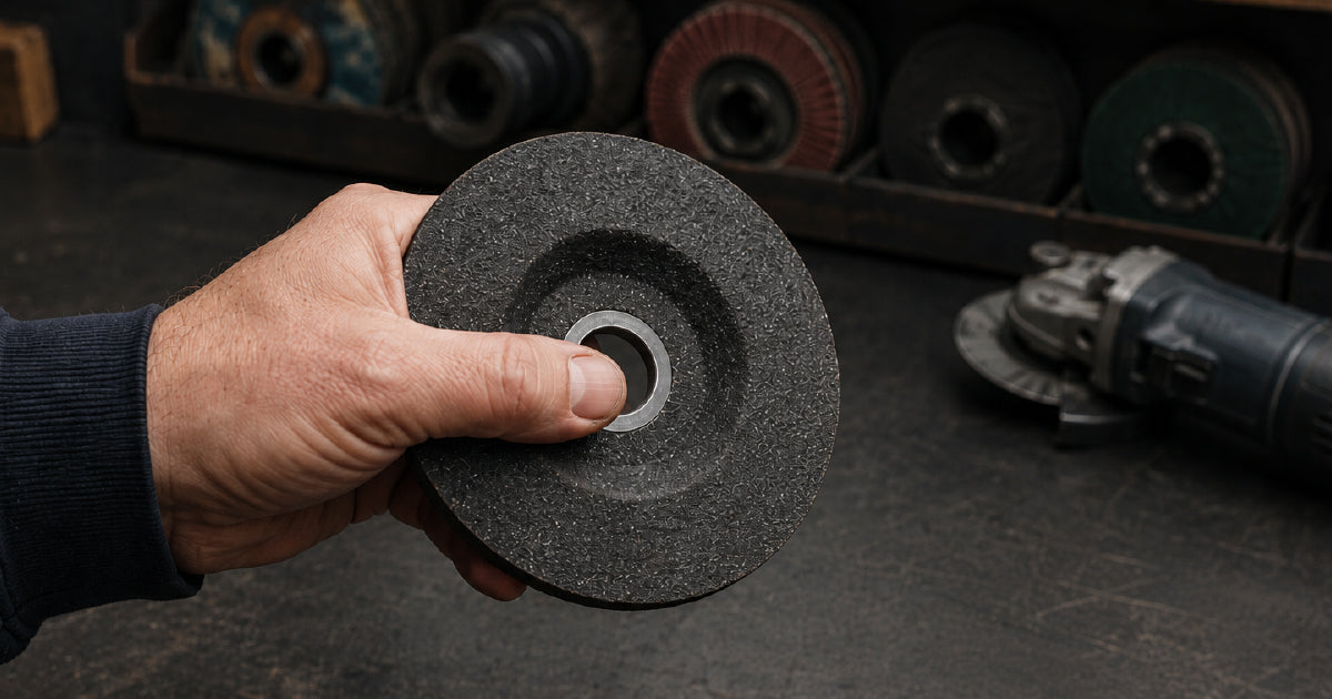 Depressed centre grinding discs and bench grinding wheels showing spec code markings for steel concrete and masonry selection guide Australia
