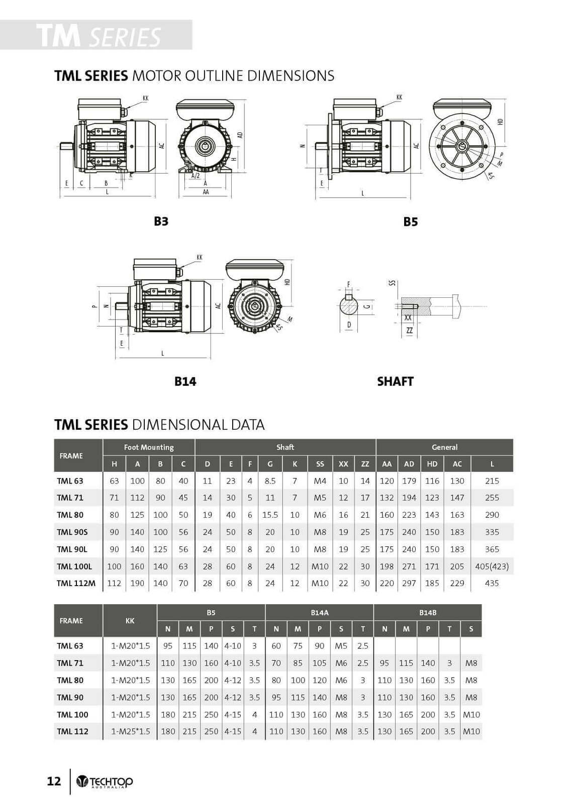 techtop-single-phase-aluminium-motor-TML-drawing4