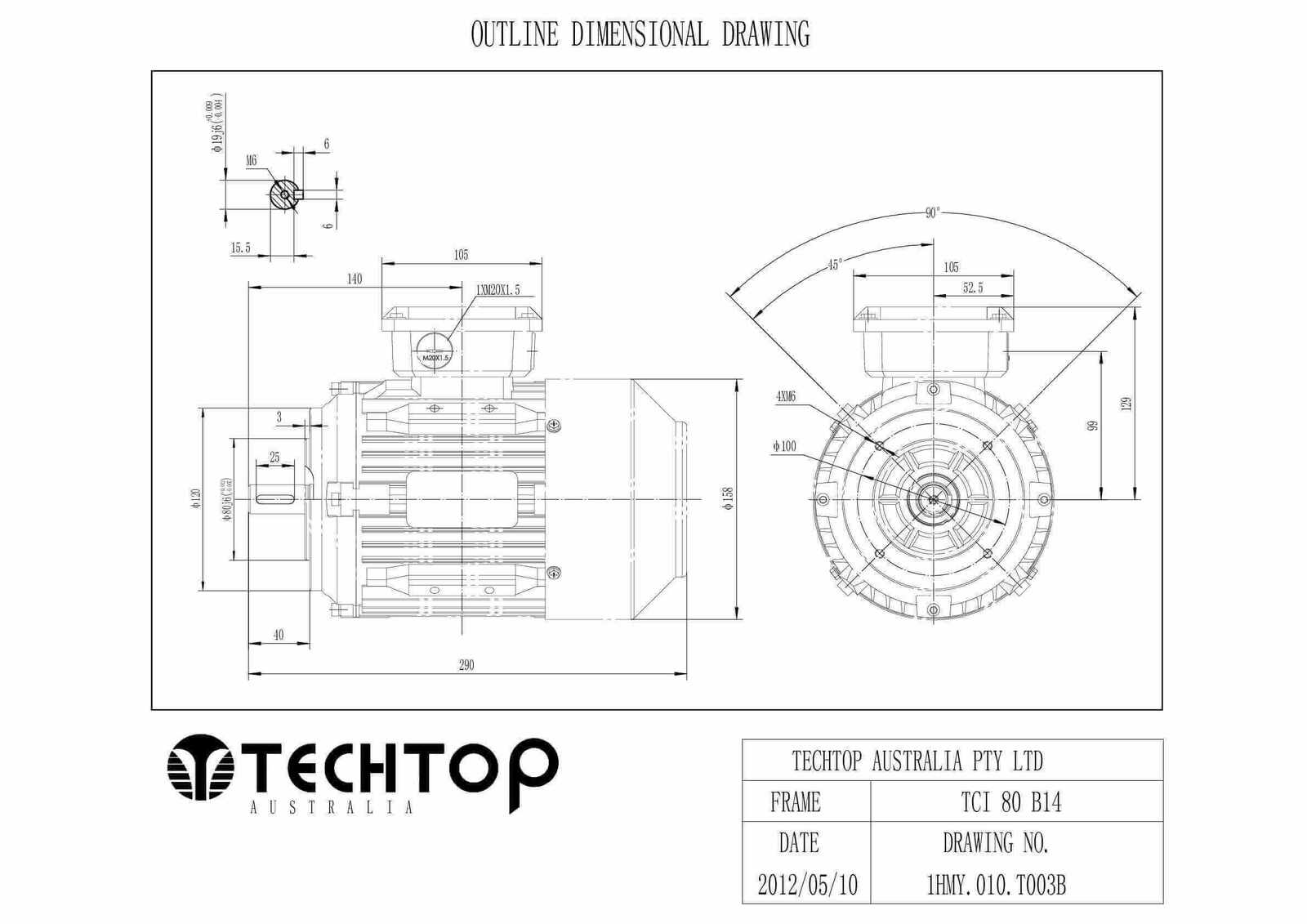 0.75 kW Motor (1 HP) 415 V Three Phase Cast Iron Motor2